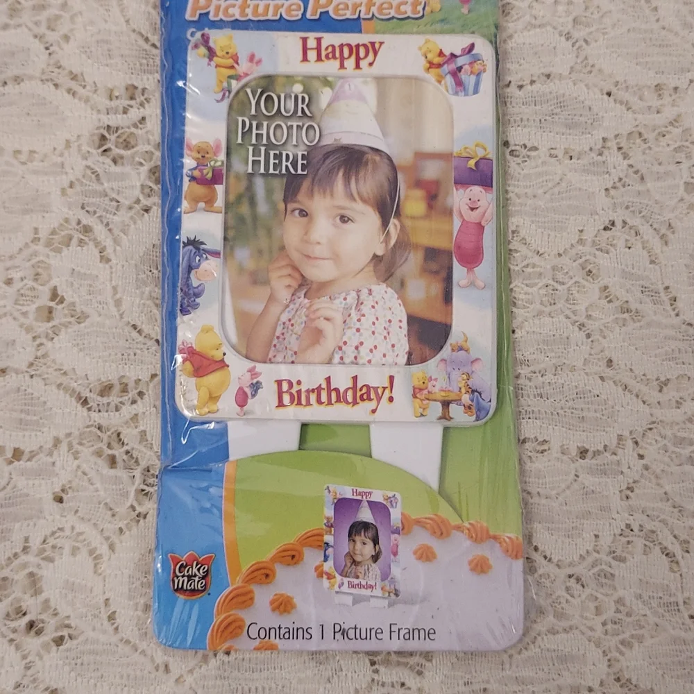 Winnie the Pooh Picture Frame Cake Topper Happy Birthday